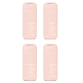 MONDAY HAIRCARE front packaging showing dual 90 mL bottles and travel-ready benefit