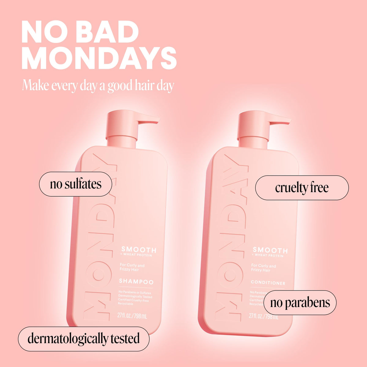 MONDAY HAIRCARE in-shower product in use reducing frizz and tangles