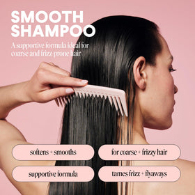 MONDAY HAIRCARE shampoo being poured showing gentle foam and cleansing