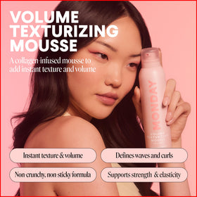 MONDAY HAIRCARE aerosol nozzle detail for controlled mousse dispensing
