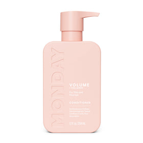 MONDAY HAIRCARE bottle front view showing volumizing conditioner and benefits