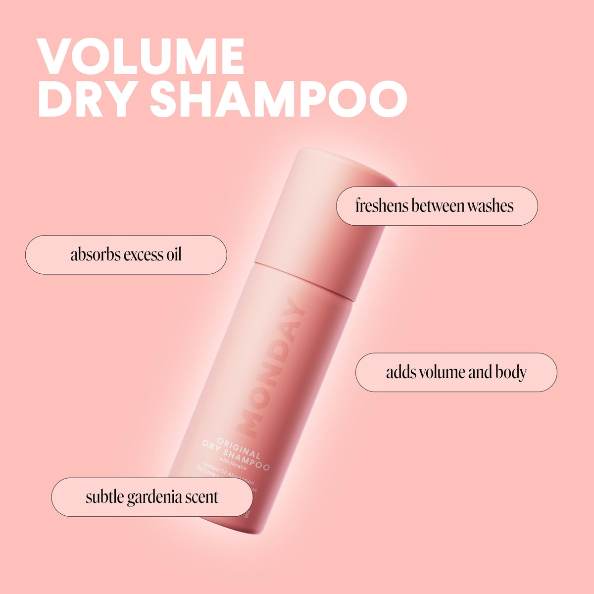 MONDAY HAIRCARE close-up nozzle ready-to-spray showing precise application benefit