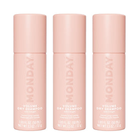 MONDAY HAIRCARE front packaging showing compact 50ml can for travel convenience