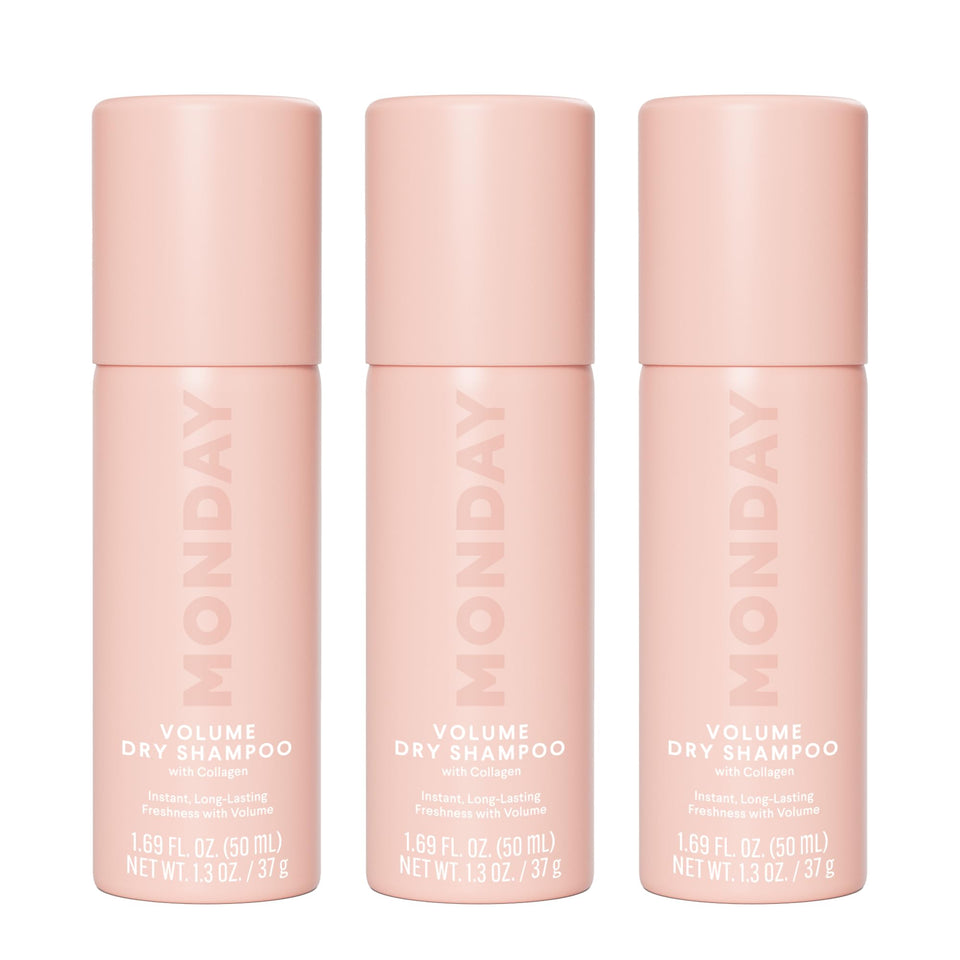 MONDAY HAIRCARE front packaging showing compact 50ml can for travel convenience