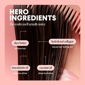 MONDAY HAIRCARE collagen and macadamia ingredients displayed for nourishment