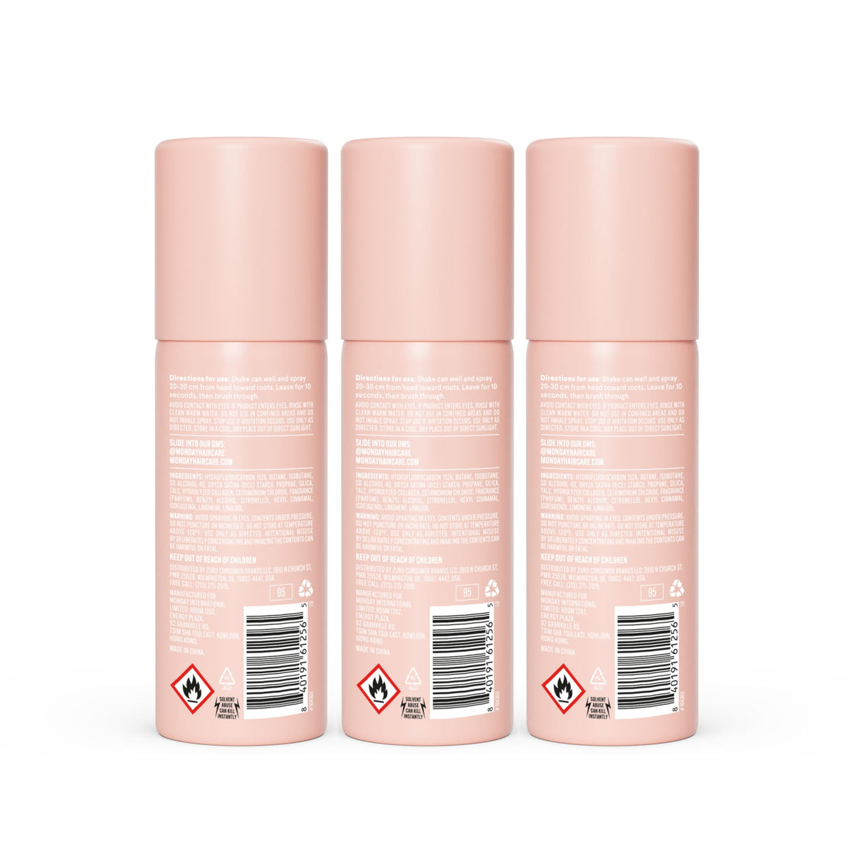 MONDAY HAIRCARE in a travel bag showing convenience and daily-use practicality