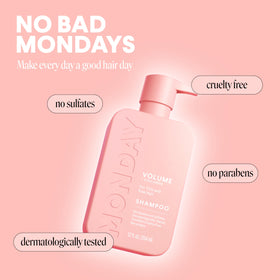 MONDAY HAIRCARE shampoo running in sink demonstrating easy rinsing