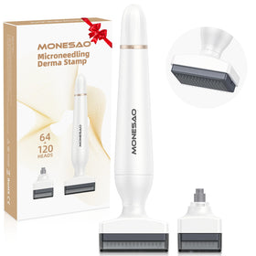 MONESAO derma stamp front view showing compact handheld design benefiting precision