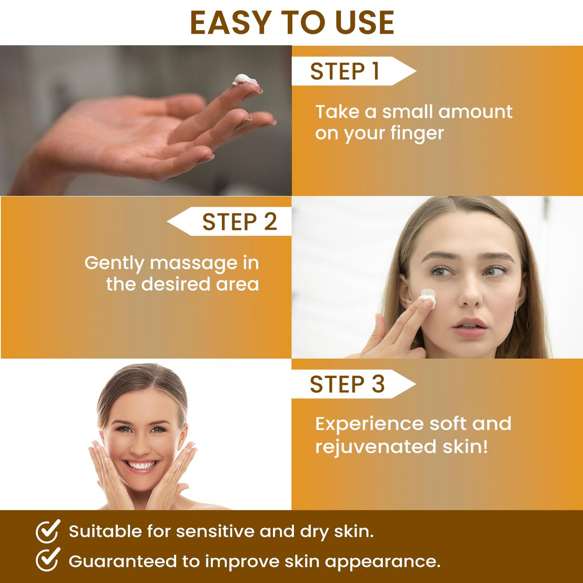 MONIER balm being applied to hand demonstrating easy absorption and hydration