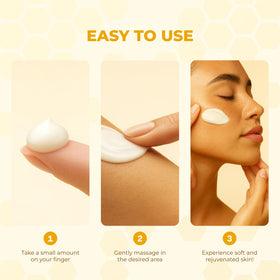 MONIER bee venom cream on fingertip demonstrating easy application and absorbency