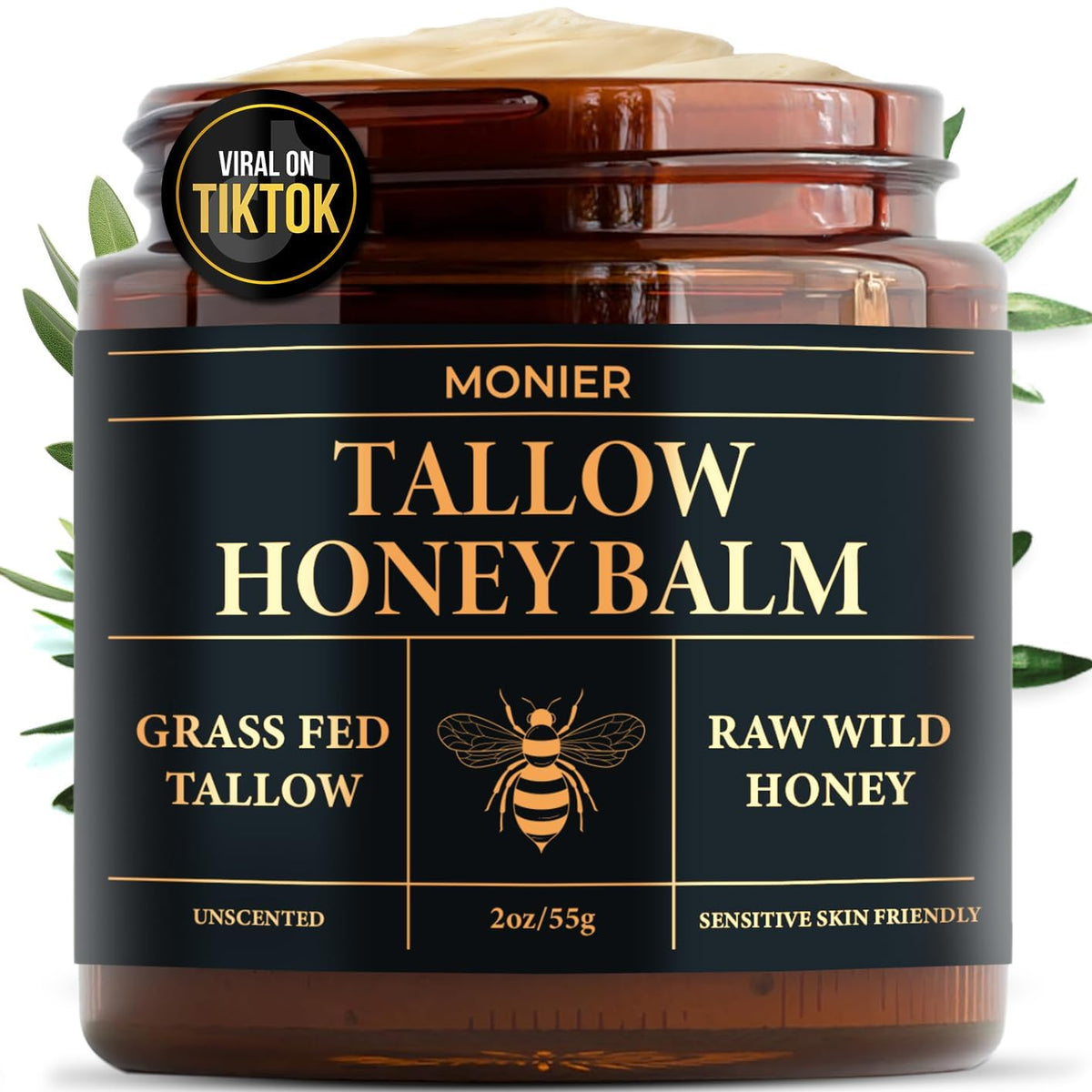 MONIER front packaging 2oz jar showing label and unscented balm benefit