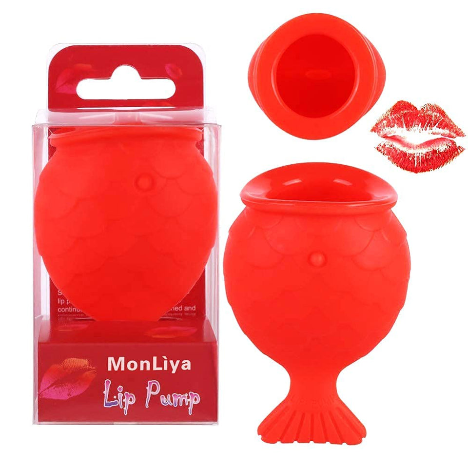 MonLiya fish-shaped lip plumper front view showing ergonomic design and brand