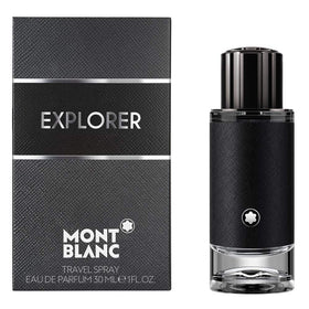 Montblanc bottle angled with cap highlighting premium finish and portability