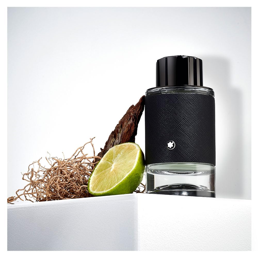 Man outdoors wearing Montblanc Explorer conveying adventurous and confident aroma