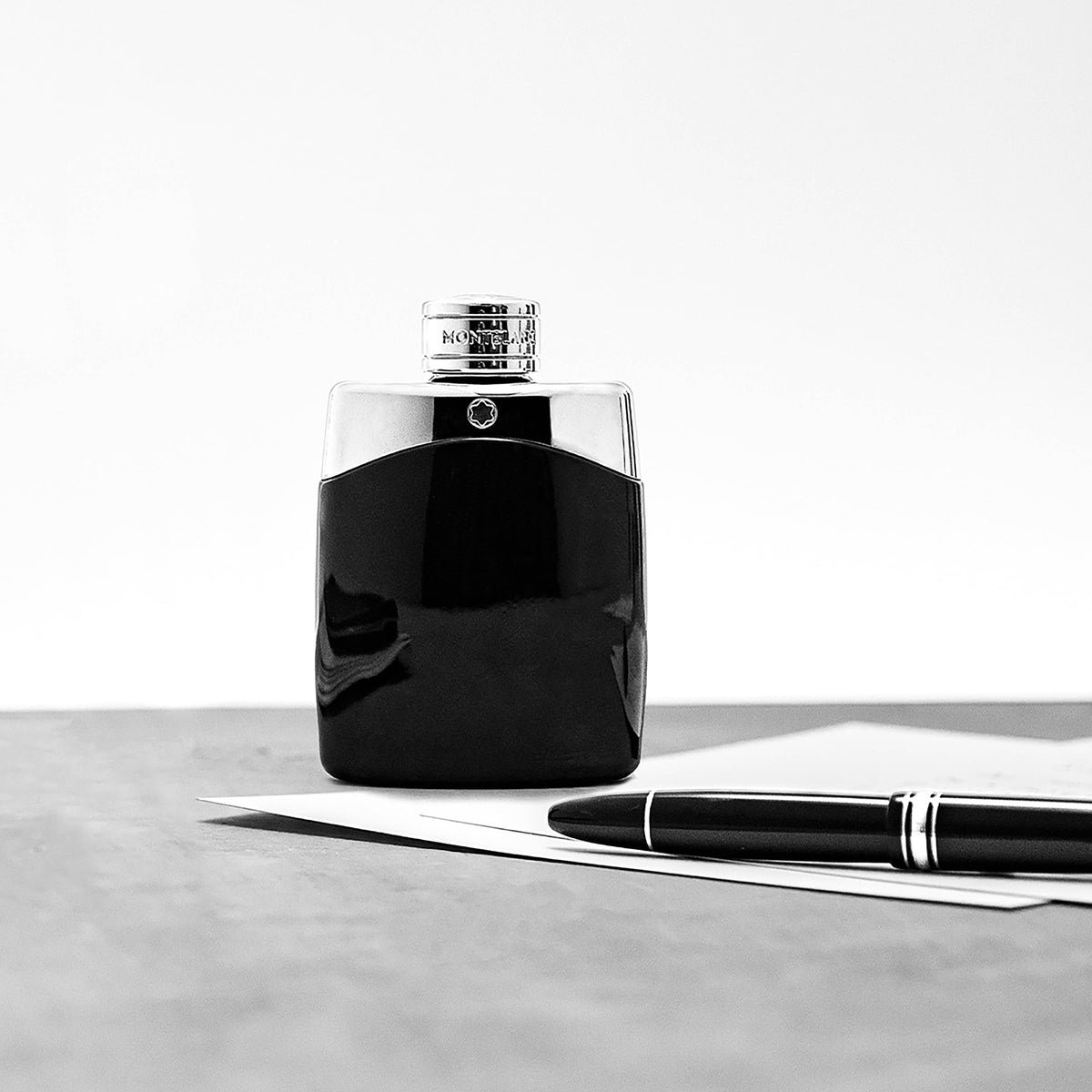 Montblanc Legend close-up nozzle shot showing quality atomizer for even mist