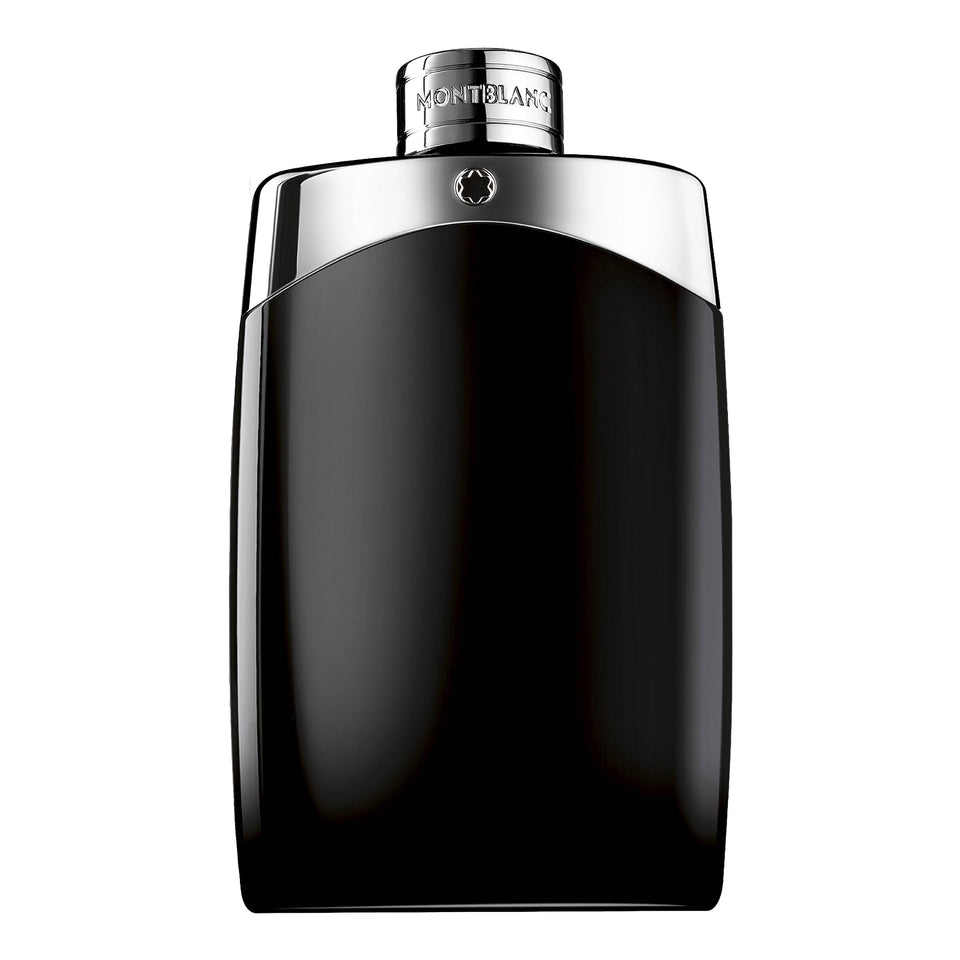 Montblanc Legend front bottle view showing classic brand and confident style
