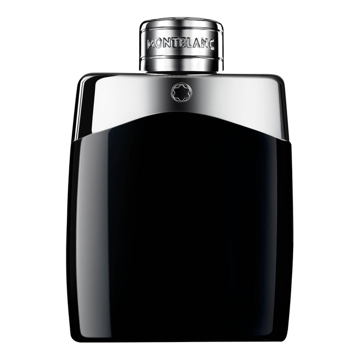 MONTBLANC Legend front bottle showing iconic logo and polished glass for confident impression