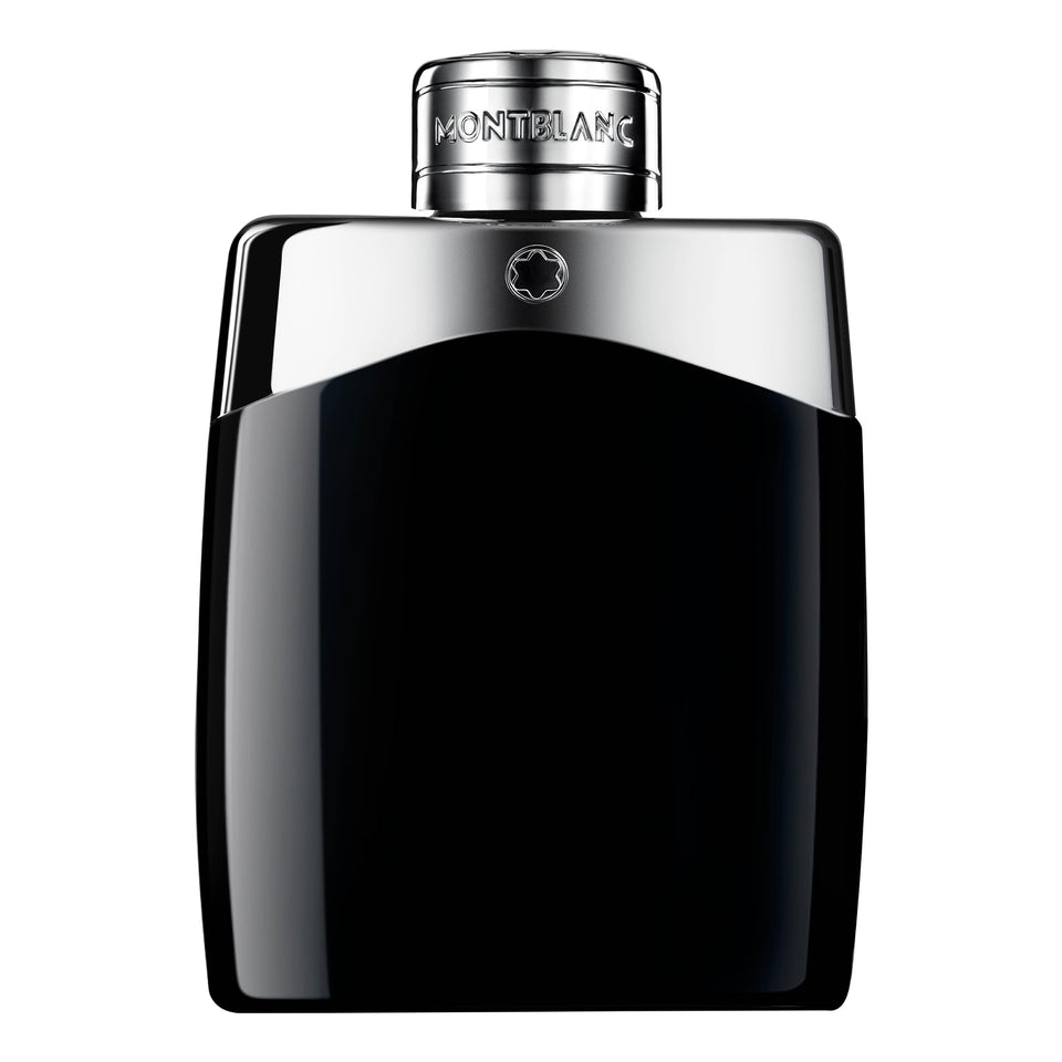 MONTBLANC Legend front bottle showing iconic logo and polished glass for confident impression