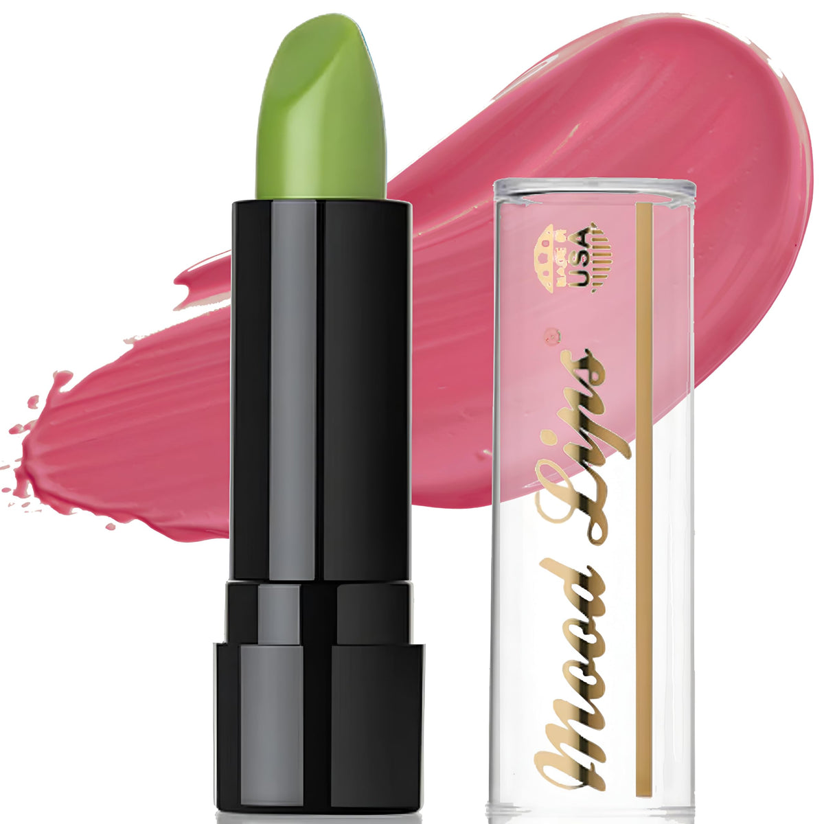 Mood Lips tube open with cap off showing applicator for easy precise application
