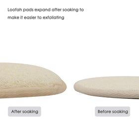 Mooerca loofah pad in shower setting showing practical in-bath use and quick drying