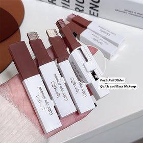 MooGlamor application on eyelid demonstrating shimmer and gradient benefit