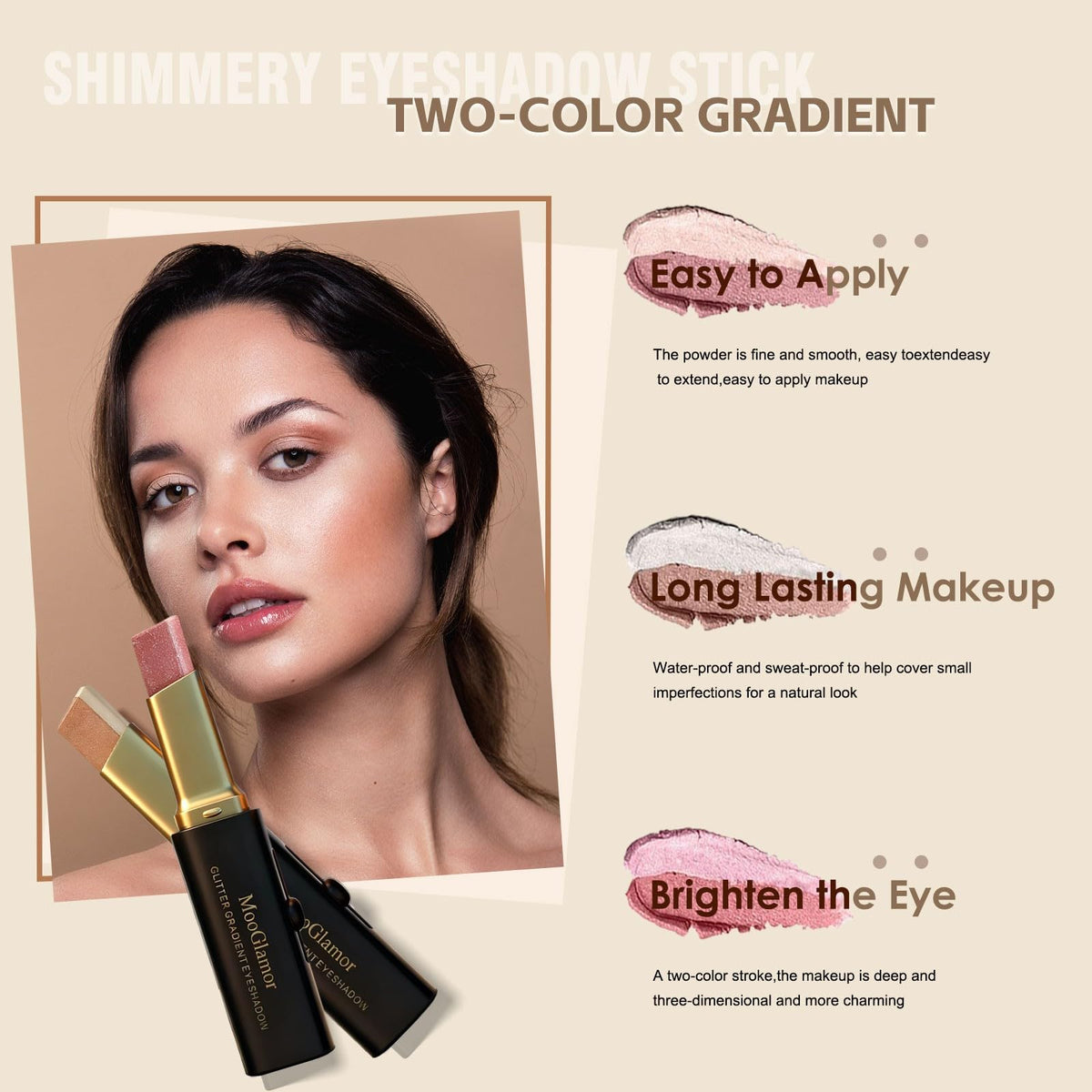 MooGlamor dual-color tip close-up demonstrating effortless gradient
