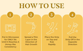 MOOM applying wax on leg showing precise coverage for longer smoothness