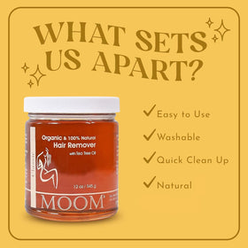 MOOM close-up of sugar wax texture demonstrating smooth spreadability