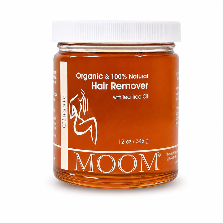 MOOM front jar 12 oz showing label and organic certification benefit