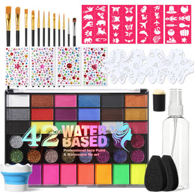 MOOMARTO open palette showing 42 vibrant pans and included tools for quick color choice