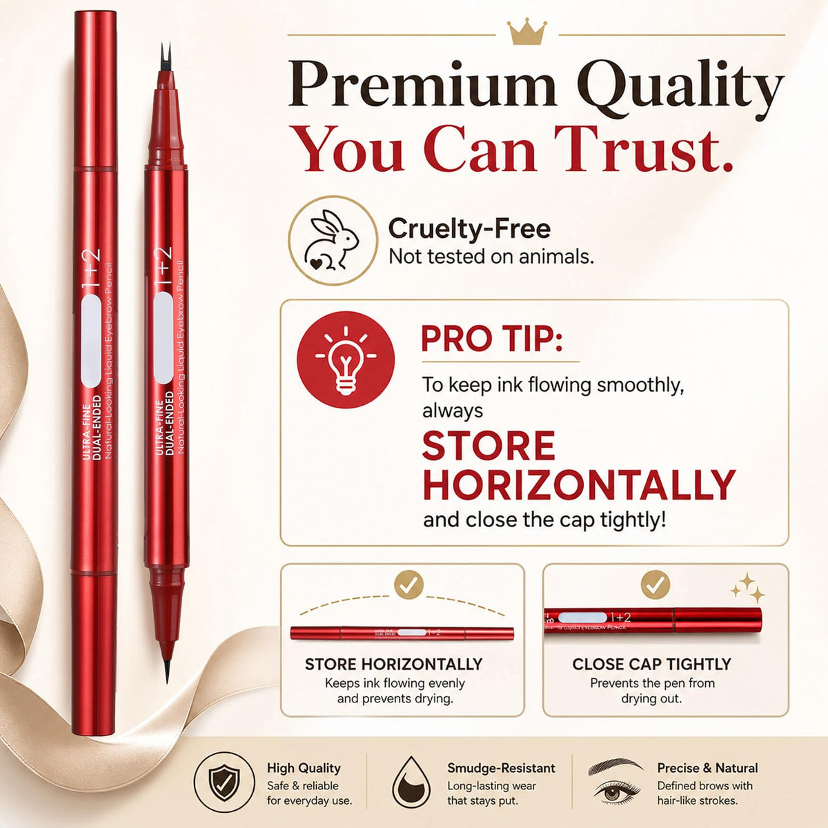 MOOMARTO precise single tip close-up for sharp brow tails