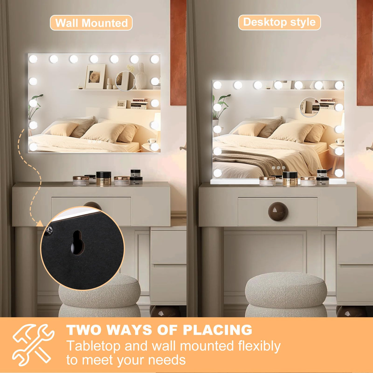 Moonee mirror in use during makeup application offering true-to-tone lighting