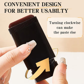 MOONGAZE compact stick beside a smartphone showing pocket-size convenience for travel