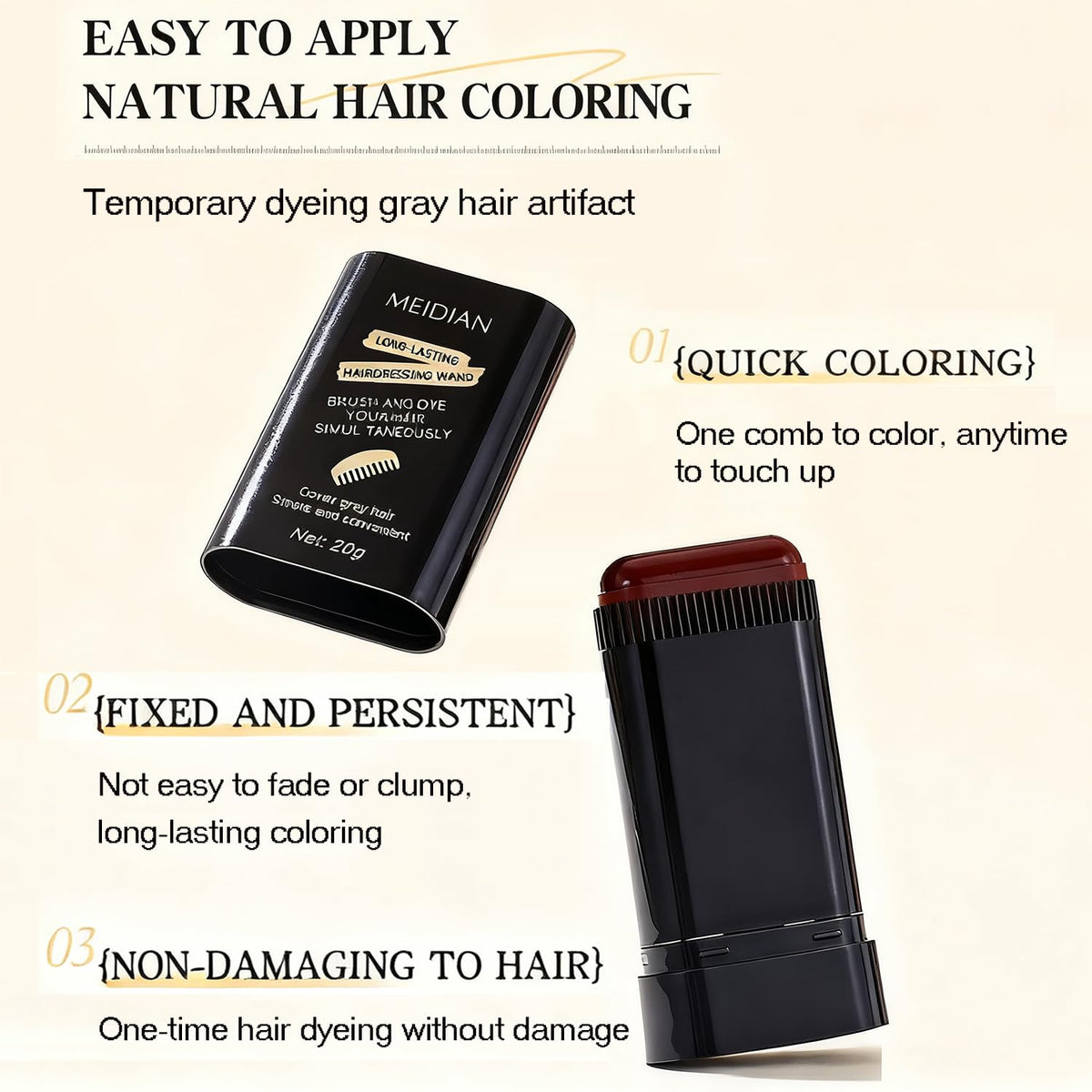MOONGAZE cream texture on comb demonstrating smooth pigment and easy glide benefit