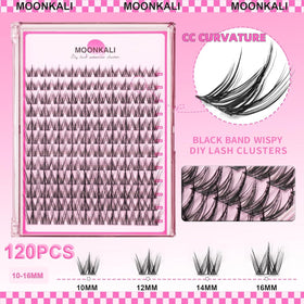 MOONKALI tray of 120 cluster lashes 10–16mm for customizable volume