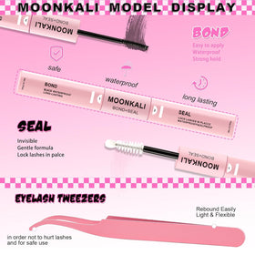 MOONKALI waterproof glue and tweezers kit for secure easy application