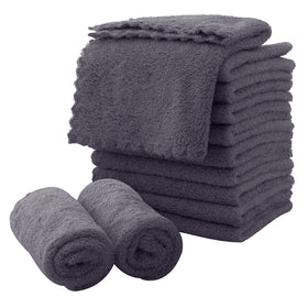 MOONQUEEN front view of 12-pack grey cloths showing package convenience