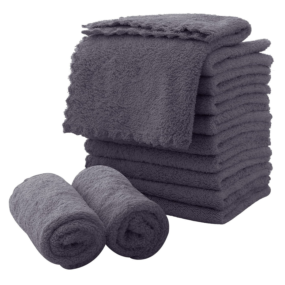 MOONQUEEN front view of 12-pack grey cloths showing package convenience
