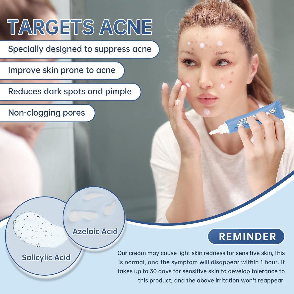 mopayzer ingredient label close-up showing azelaic acid and active benefits