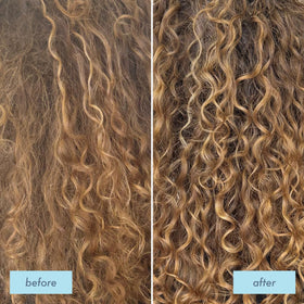 MopTop being diffused onto hair demonstrating faster, frizz-free drying