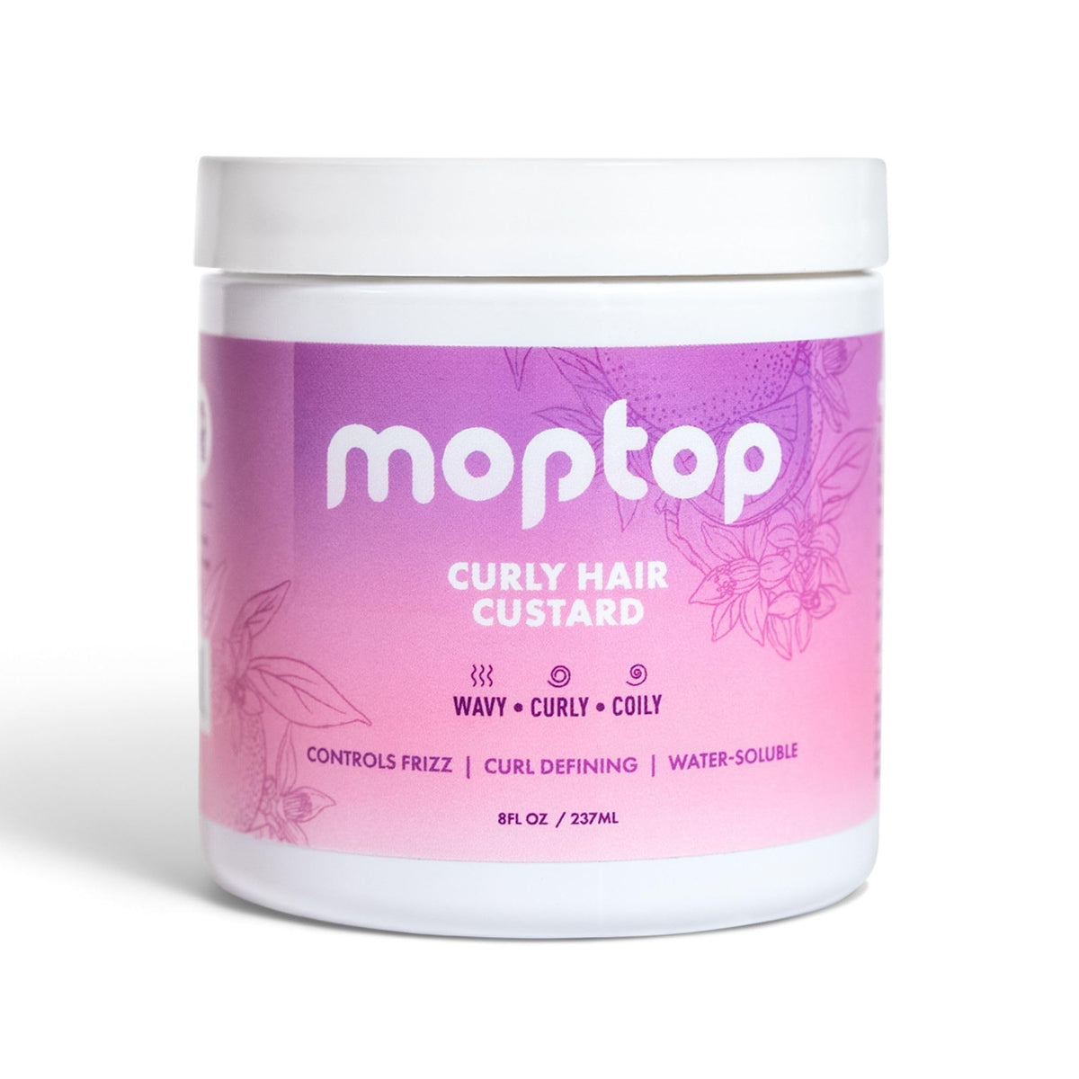 MopTop front jar packaging showing product and citrus kumquat scent for clear identification