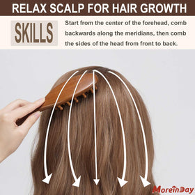 Moreinday comb in use on dreadlocks demonstrating smooth detangling benefit