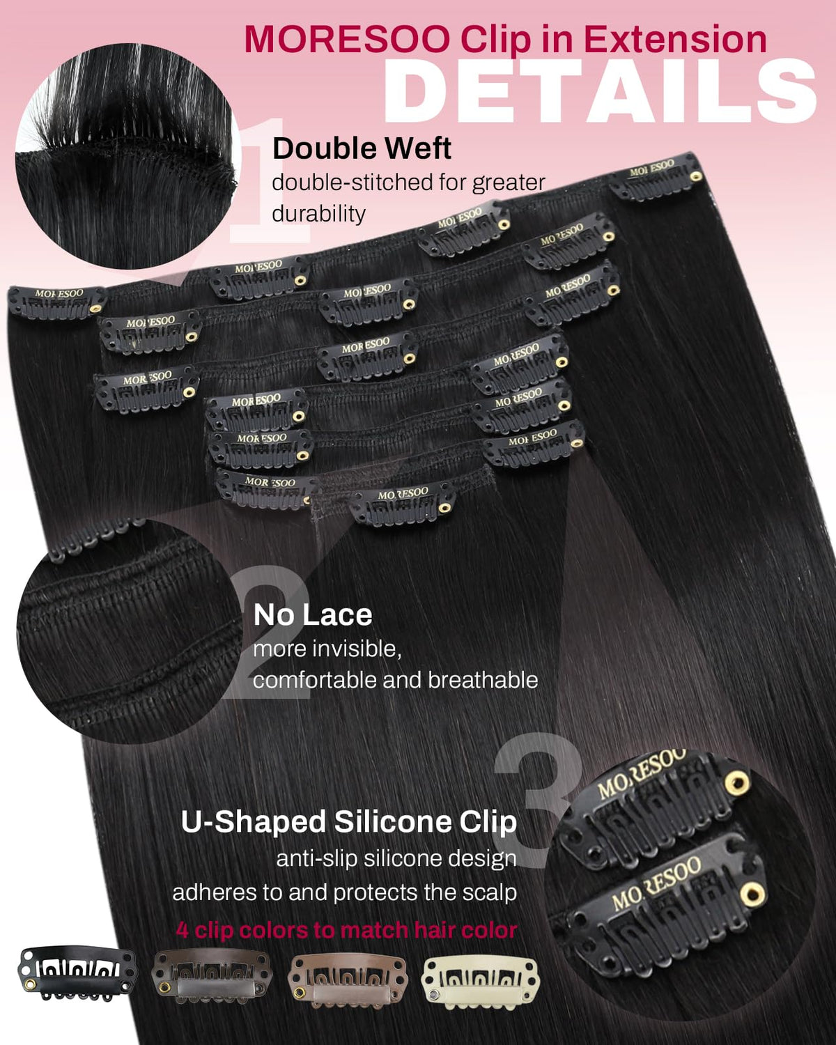 Moresoo length comparison on model illustrating 20-inch added length and volume