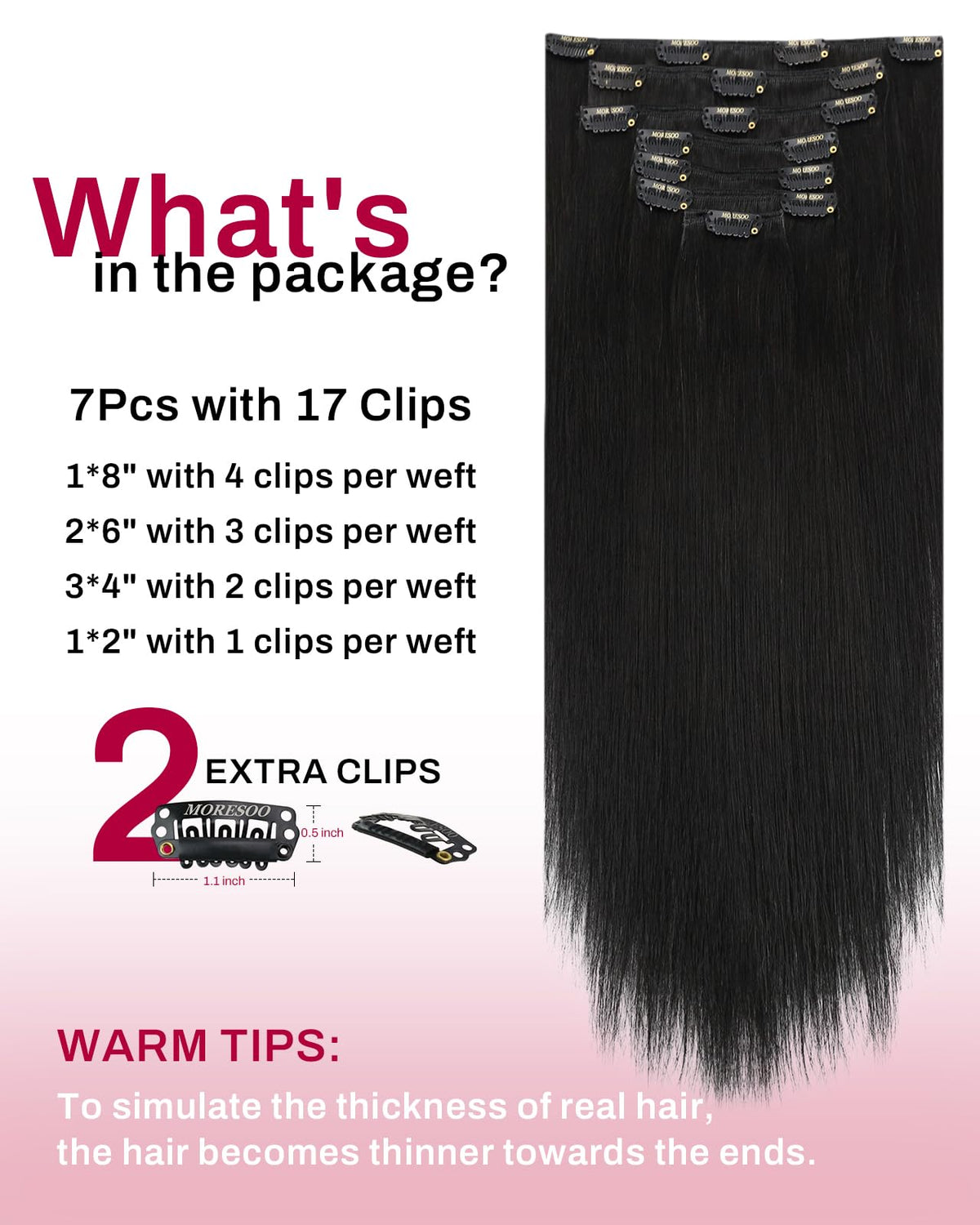 Moresoo silicone-lined clip detail showing secure grip and comfort benefit