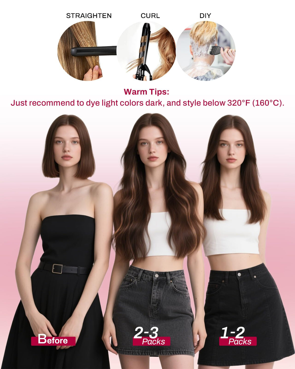 Moresoo hair texture and shine of 20-inch wefts showing natural luster benefit