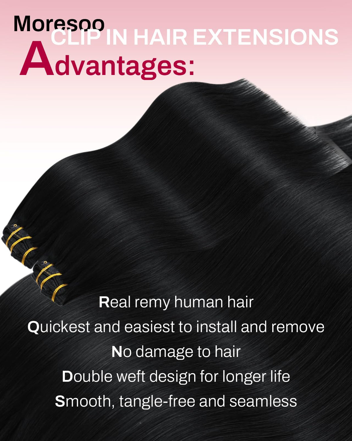 Moresoo close-up of thin-edge weft highlighting seamless blend advantage