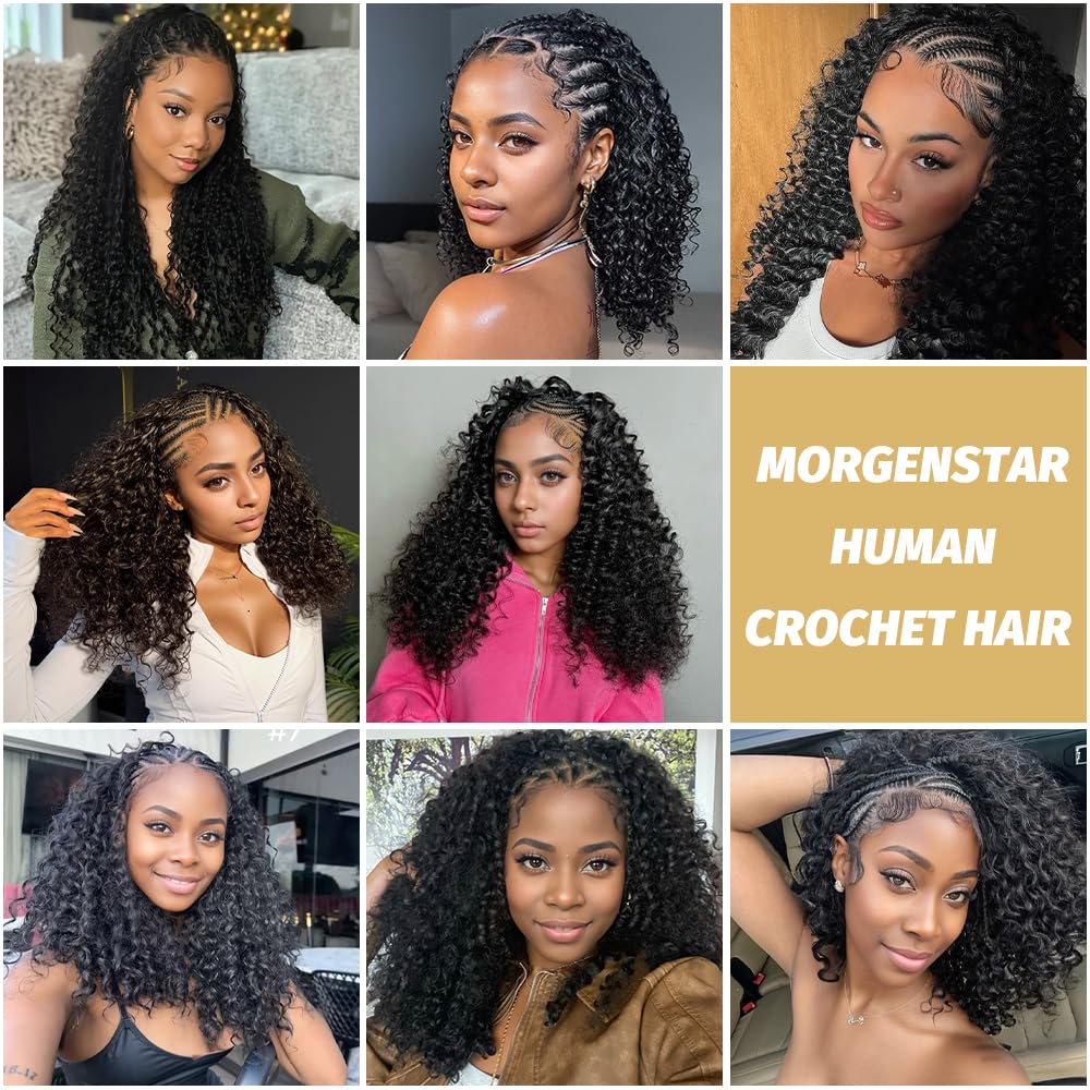 MORGENSTAR lifestyle shot of woman wearing lightweight crochet hair