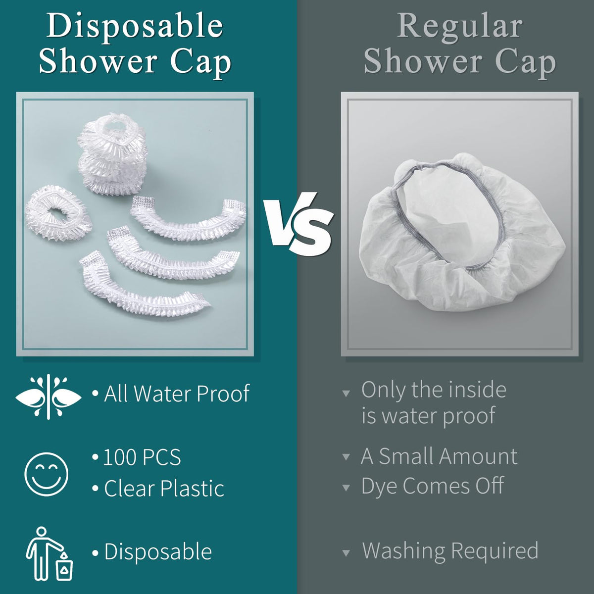 MORGLES shower cap in use on woman keeping hair dry during shower