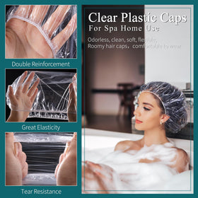 MORGLES stack of clear caps on bathroom counter for quick access