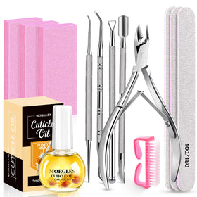 MORGLES front packaging showing full 13-piece manicure kit for easy identification